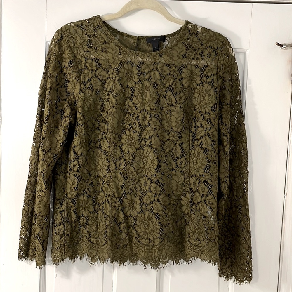 J Crew lace shirt size 12. E#576